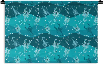 Produktbild von MuchoWow® Wandteppich Wandbehang Skorpion - Tierkreiszeichen - Muster 120x80 cm Tapisserie Dekoration Wandtuch - Wanddekorationen - Wandtücher