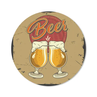 Produktbild von MuchoWow® Mauspad Mousepad Mannshöhle - Bier - Glas - Retro 50x50 cm - Mousepads - Maus Mat - Pad - Mausunterlage - Vinyl