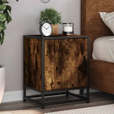 Produktbild von vidaXL Nachttisch Räuchereiche 40x31x50 cm Holzwerkstoff und Metall