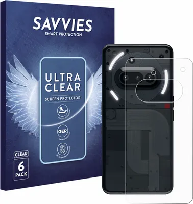 Produktbild von 6x Für Nothing Phone (3a) (Rückseite) Schutzfolie Savvies Displayschutz Display Schutz Folie Klar Transparent