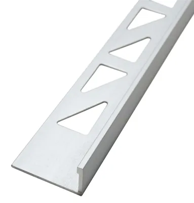 Produktbild von Dalsys 2,5m Fliesenschiene, L Profil, 8mm, Chrom glänzend, Aluminium eloxiert, Fliesenprofil Winkelprofil, Abschlussleiste Fliesenabschlussprofil, Fliesen Eckschutzschiene