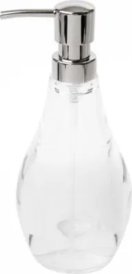 Produktbild von Umbra Droplet Seifenspender, Seifen Spender, Seifenpumpe, Seifenbehälter, Acryl / Metall, Transparent, 296 ml, 020163-165