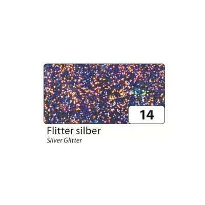 Produktbild von Folia Holographische Folie, 40x100cm, selbstklebend, 10 Rollen, flitter silber (1 Stück)