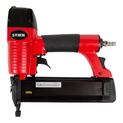 Produktbild von STIER Druckluftnagler SKN-15/50, für Stauchkopfnägel 15-50 mm, inkl. Handwerker-Koffer, zur Verarbeitung von Leisten, Paneelen, mit Geräuschdämpfer und Auslösesicherung