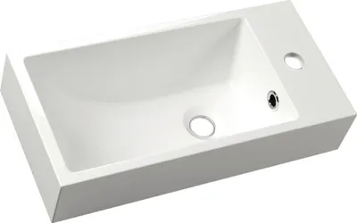 Obrázok produktu pre Umývadlo z liateho mramoru ARIANA 50x25cm, ľavé, biele