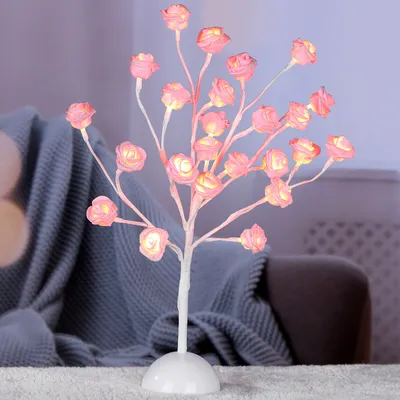 Produktbild von 24 LED Rosenblütenbaum Hochzeitsdeko Rosa