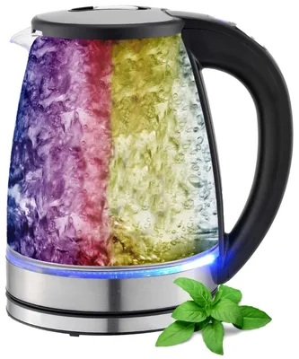 Glas-Wasserkocher 1,8 l, 2200 W, Temperaturwahl 40–100 °C, LED