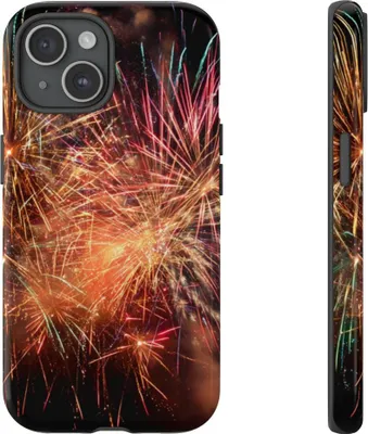 Produktbild von Buntes Feuerwerk am Nachthimmel – Hülle Kompatibel mit iPhone 15