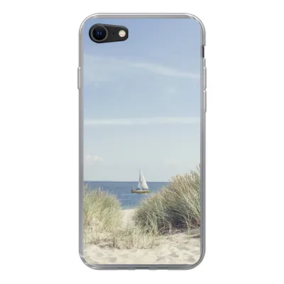 Produktbild von MuchoWow® Handyhülle Schutzhülle Hülle für iPhone 8 Nordsee - Dünen - Boot Silikon Softcase Handy Hülle - Schutzhaube