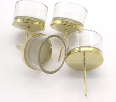 Produktbild von Teelichthalter Stecker 4 Stück aus Glas und Metall in gold