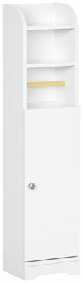Image de Meuble bas de salle de bain 1 šŠtagššre supšŠrieure ouverte 2 compartiments et 1 placard 23 x 18 x 100 cm blanc