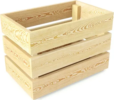 Produktbild von Lermowood Holzkisten Box0422 25 x 40 x 28cm Natur | Dekokisten aus Holz Massive Holzkiste Regalkiste Weinkiste