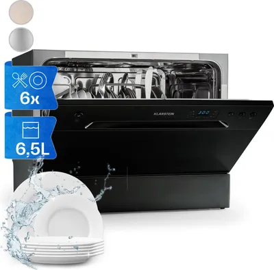 Image de Klarstein Mini Lave Vaisselle de 8 Couvert, Lave-vaisselles Silencieux, 6 Programmes de Lavage, Petit Lave-vaisselle de Table, Lave vaisselle Portable, Facile à Installer pour la Maison et Bureau