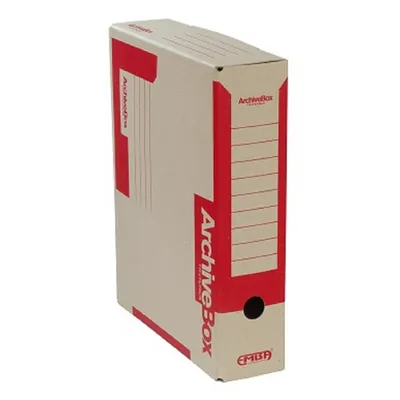 Produktbild von Archivierungsbox aus Glattkarton rot 330x260x75 mm mit 3 Beschriftungsmöglichkeiten