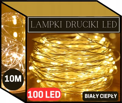 Obrázek produktu pro Vánoční LED světla, drát 10 m, 100 LED, studená barva 6500 K
