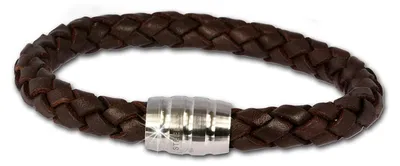 Imagen del producto de Pulsera de cuero marrón de SilberDream con cierre de acero inoxidable, modelo D3LS1813