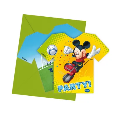 Produktbild von Micky Maus Fussball 6 Einladungskarten