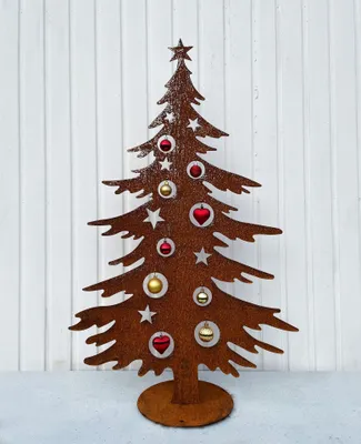 Produktbild von Tannenbaum zum Dekorieren 118x73cm Tanne Weihnachtsbaum Christbaum Edelrost Gartendeko Rost Weihnachtsdeko Metall Rostfigur Outdoor Weihnachtsschmuck