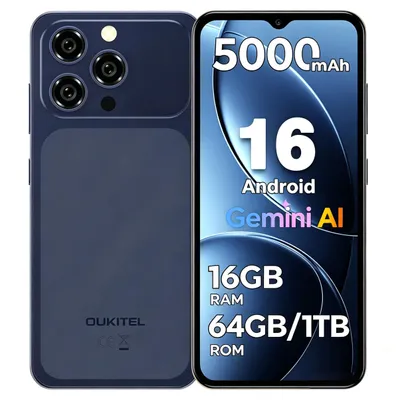 Produktbild von OUKITEL C17 Android 16 Handy Smartphone Ohne Vertrag - 16GB+64GB - 6.52" 5000mAh GPS 4G Dual SIM Handy, Blau