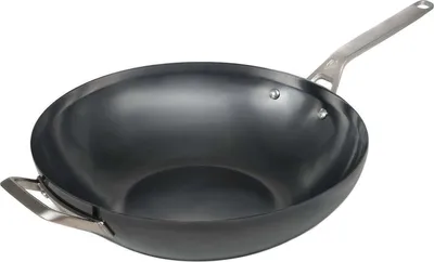 Obrázek produktu pro Pánev wok z uhlíkové oceli - ø 35 cm - bez nepřilnavého povrchu