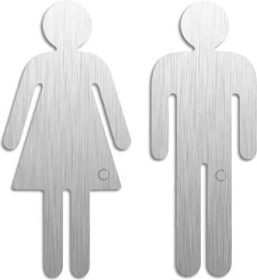 Produktbild von Toilettenschilder Damen - Herren Picto 2er-Set Piktogramme aus Edelstahl H=120 mm