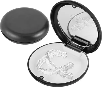 Produktbild von Zahnspangendose, Spangendose mit Magnetische Schnalle Gebissdose Zahnspange Aufbewahrung Zahnspangenbox Prothesenbox Zahnschiene Box für Prothesen Aufbissschiene Knirscherschiene(Schwarz)