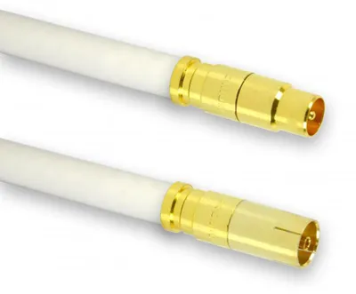 Produktbild von 30m PremiumX TV Antennenkabel Digital Fernsehkabel Innenleiter REINES KUPFER vergoldete Kompressionsstecker TV-GM1 (männlich) + TV-GF1 (weiblich) | PREMIUM HDTV Kabel | Koaxialkabel | Stecker zu Buchse