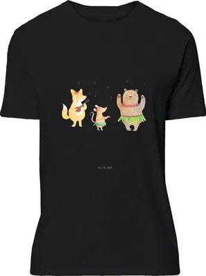 Produktbild von Mr. & Mrs. Panda Größe S T-Shirt Waldtiere Aloha - Schwarz - Geschenk, Bär, Shirt, Hase, Tanzen, Lustige Sprüche, Musik, Wald, Tshirt, mit Motiv, Print-Shirt