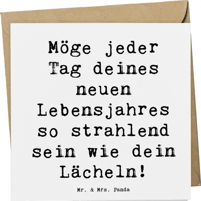 Produktbild von Mr. & Mrs. Panda Glückwunschkarte Spruch 80. Geburtstag Freude - Weiß - Geschenk, Happy Birthday, Alter, Achtziger Feier, anlasskarte, neues Lebensjahr, Liebe, faltkarte