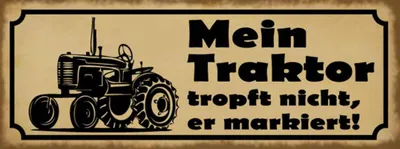 Produktbild von vianmo Holzschild 10x27 cm Mein Traktor tropft nicht er Auto Garage Werkstatt