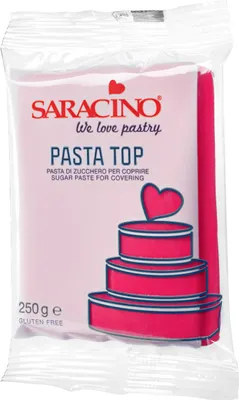Produktbild von Saracino Pasta Top Fuchsia 250g Einschlagmasse Rollfondant fucsia dunkles Pink - glutenfrei