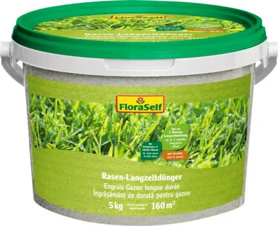 Produktbild von Rasen-Langzeitdünger FloraSelf 5 kg / 160 m²
