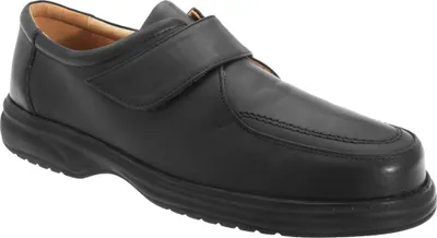 Produktbild von Roamers Herren Superlite Lederschuhe / Schuhe mit Klettverschluss, breite Passform DF119 (47 EU) (Schwarz)