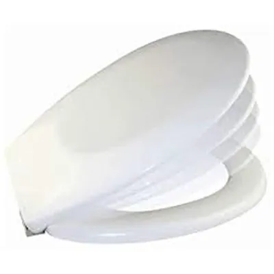 Produktbild von Spirella WC Sitz Toilettendeckel Harry Duroplast mit Absenkautomatik und auf Knopfdruck abnehmbar zur Reinigung in Weiß – Easy Fix Clip System