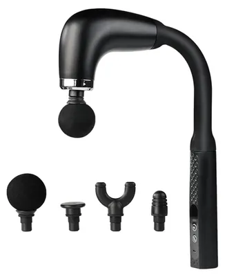 Image de Appareil de massage à pistolet pour fascias, modèle portable, plusieurs niveaux d'intensité, noir naturel