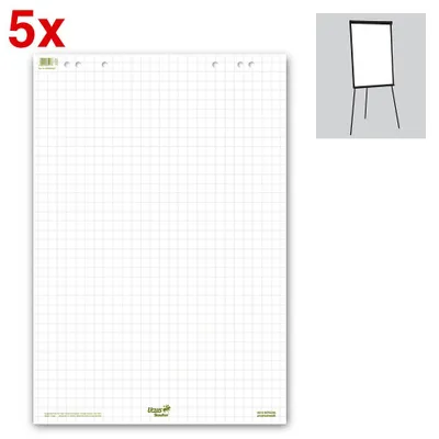 Produktbild von Ursus® Flipchart-Papier Green kariert 68,0 x 99,0 cm, 20 Blatt, 5 Blöcke