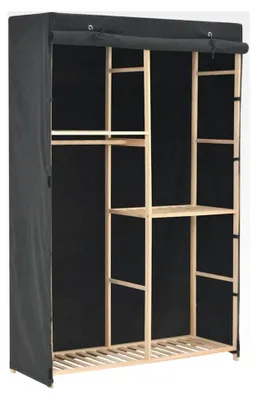 Produktbild von Kleiderschrank mit 3 Ebenen, Grau, 110 x 40 x 170 cm