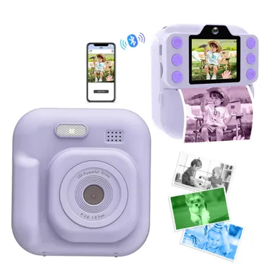 Produktbild von Kinder Sofortbildkamera Druckfunktion 1080P Digitalkamera Kinderkamera inkl. Videoaufnahme, DIY Graffiti, Spiele Bluetooth 5.3, Dual Kamera 2.0'' IPS