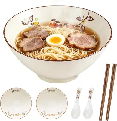 Produktbild von Ramen Schale 1200 ml, 2er Set, Keramik, für Suppe, spülmaschinengeeignet