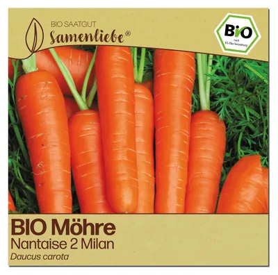 Produktbild von Samenliebe  Karotte Samen | Nantaise 2 Milan - winterhart & orange & süß & frühe Sorte - samenfestes  Saatgut