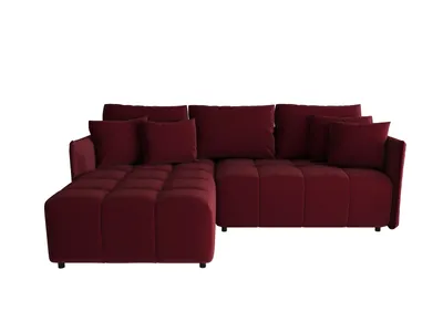 Produktbild von FURMEB24 L-formiges Polstersofa Lino, mit Schlaffunktion, 240x175 cm, Bettzeugablage Farbe Dunkelrot