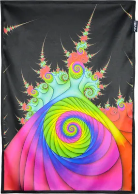 Produktbild von PSYWORK Schwarzlicht Stoffposter Neon "Psychedelic Weed Bud", 0,5x0,7m