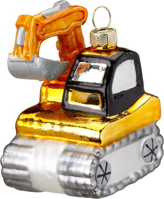 Christbaumschmuck Glas Bagger 7.5cm gold