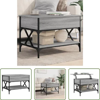Produktbild von The Living Store Couchtisch Grau Sonoma 70x50x50 cm Holzwerkstoff und Metall