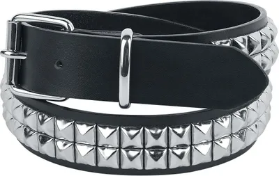 Produktbild von Black Premium by EMP Uni Schwarzer zweireihiger Nietengürtel 85 cm