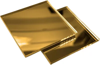 Image de Ensemble de 30 petits miroirs carrés, de 3 x 30 x 30 mm, de couleur dorée, pour la décoration