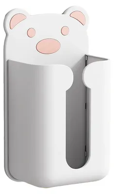 Productafbeelding van Wandmontabele afdekking voor zakdoekendoos, modern ontwerp in de vorm van een beer, zonder uitsparingen, rechthoekig, geschikt voor de badkamer