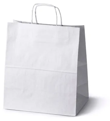 Produktbild von Allbag Weiße Papiertüten 34x20x33 cm Geschenk- und Einkaufstaschen