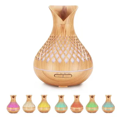Zdjęcie produktu dla 500 ml, nawilżacz powietrza, dyfuzor aromaterapii, drewniany, ultradźwiękowy, LED, do olejków eterycznych, lampa zapachowa, nawilżacz powietrza, aromaterapia, nawilżacz do pomieszczeń, biuro, joga
