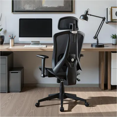 Produktbild von STOOLINK Ergonomischer Bürostuhl 3D Armlehne Kopfstütze Mesh 150kg Schwarz